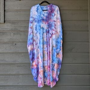 Dharma Co Tie Dye Pullover Dress House Dress Coverup Purple Blue Orange